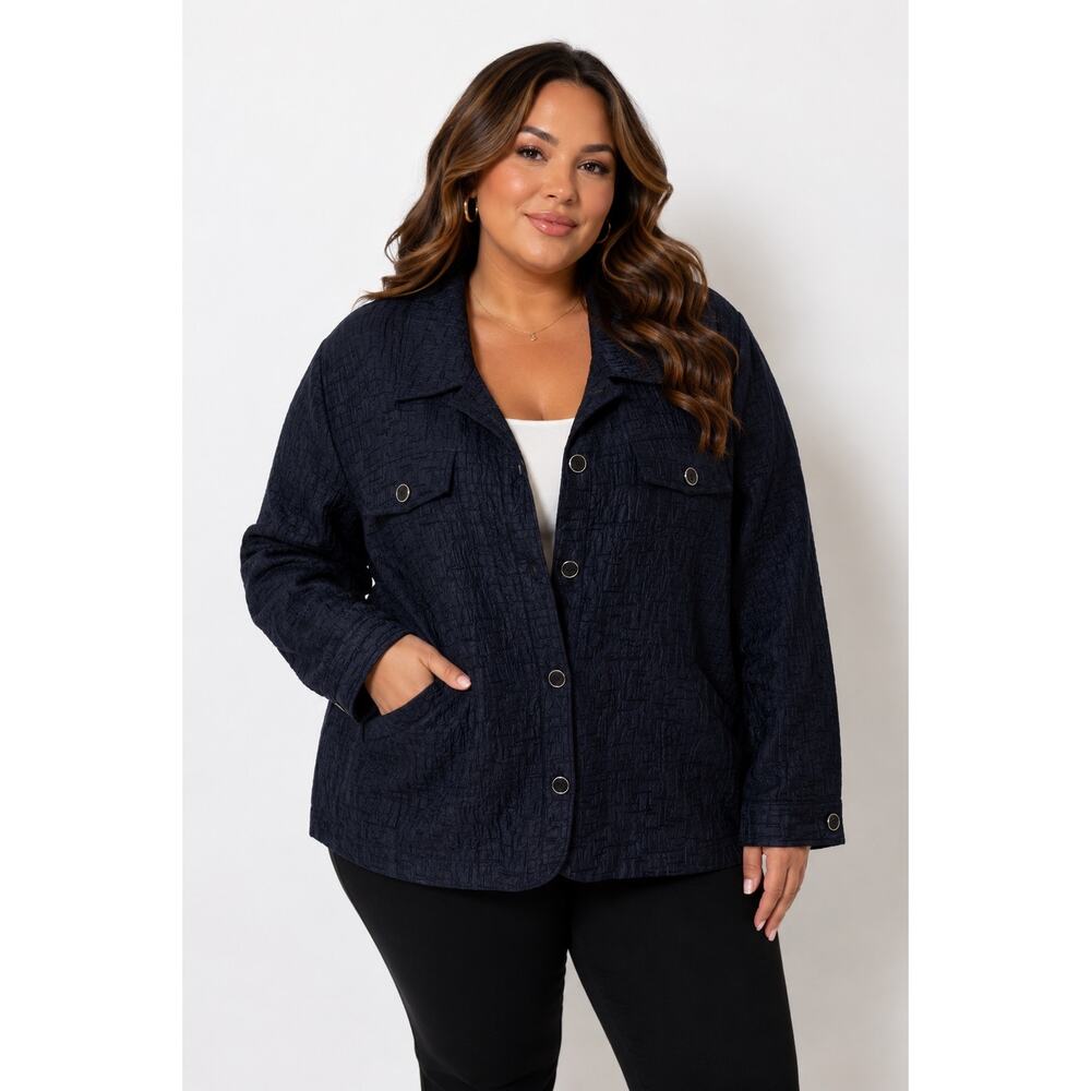 Erin London Navy Dressy Evening Jacket Plus Size 2X Wedding Guest Blazer